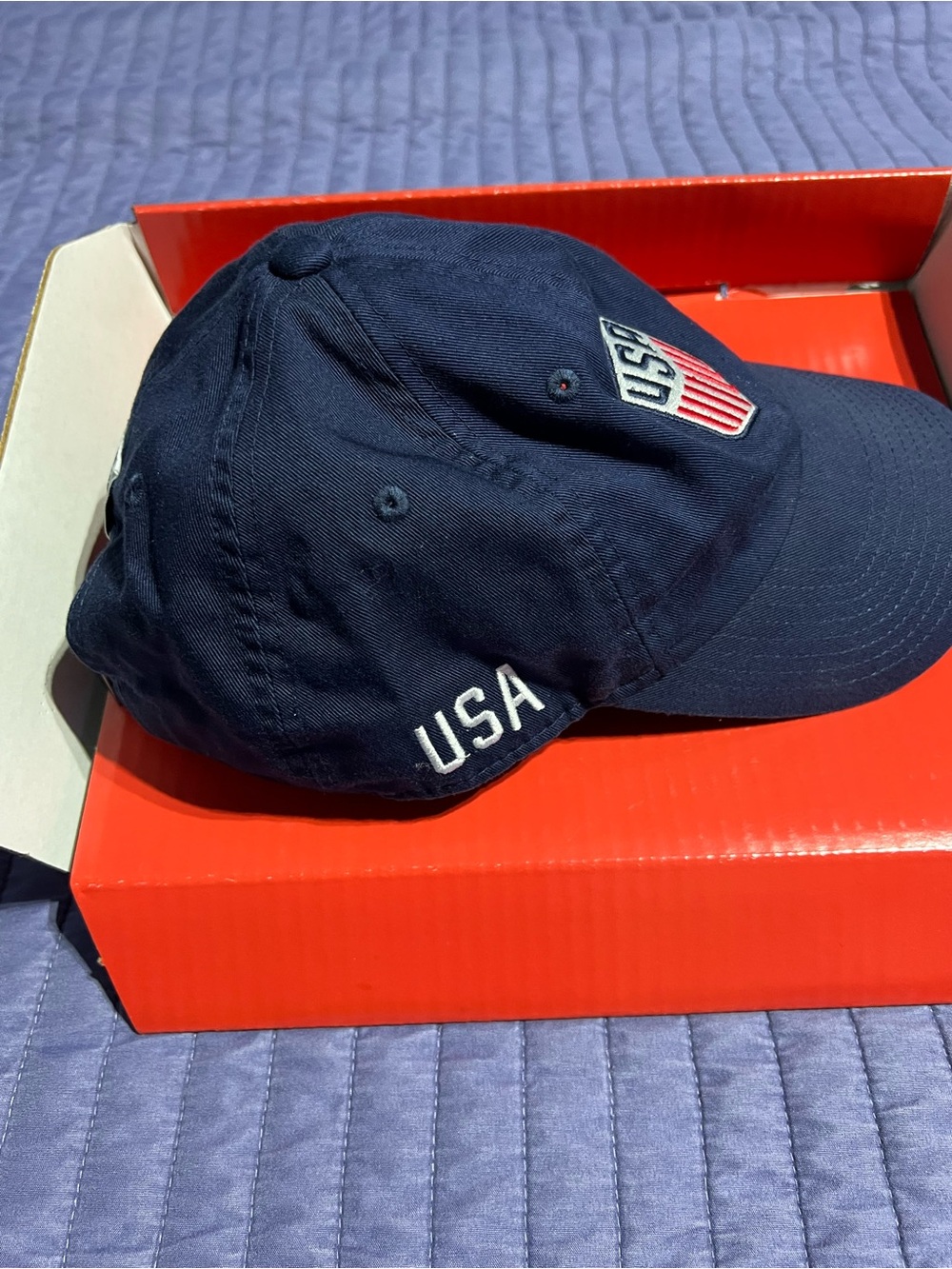 Nike USA Shield Navy Baseball Cap with Red White Shield - Picture 2 of 8